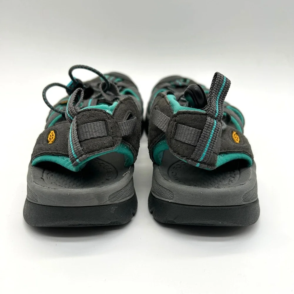 Keen Whisper Water Sandals Womens 11 Gray Teal Hiking Outdoor Bungee Waterproof